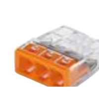 Produktbild för WAGO PUSH WIRE® Samlemuffe 3x 0,5-2,5 mm² orange, skrueløs i...