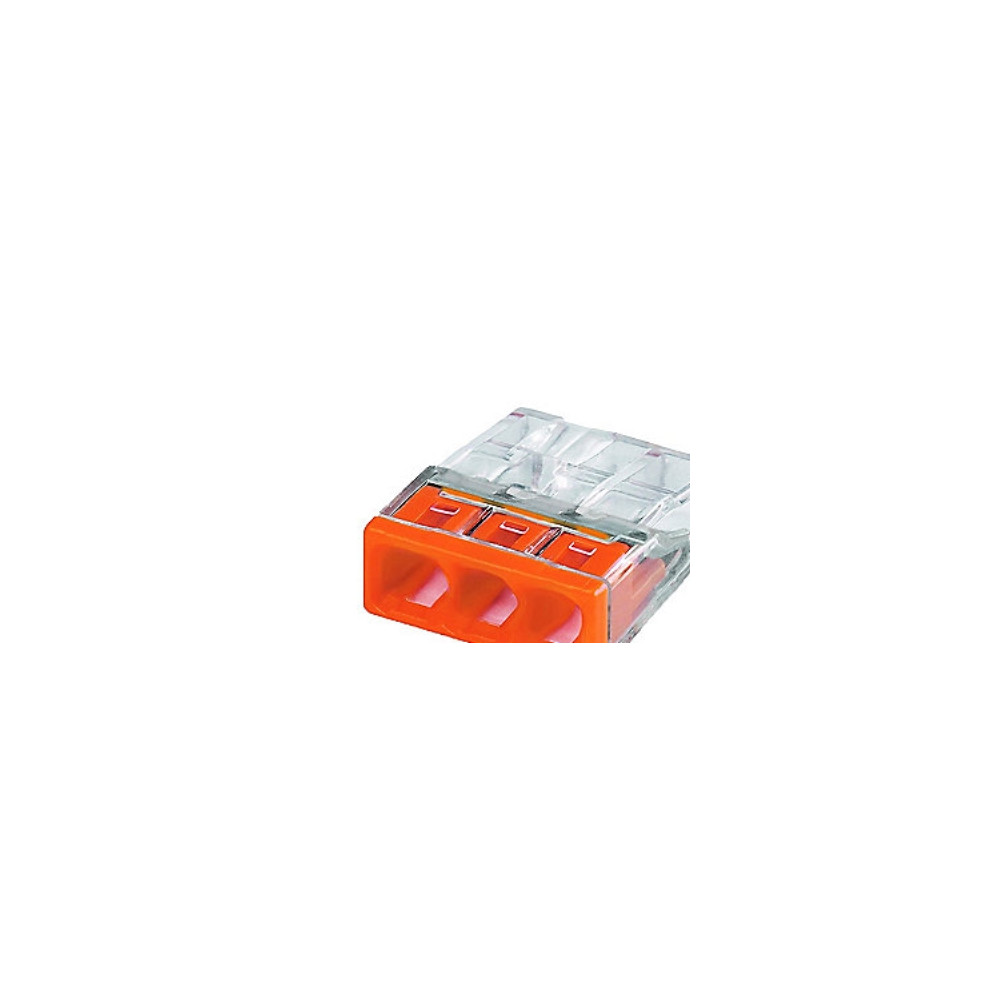 Produktbild för WAGO PUSH WIRE® Samlemuffe 3x 0,5-2,5 mm² orange, skrueløs i...