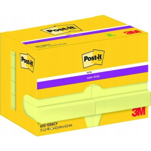 Post-it Post-it Super Sticky Notes, Canary Yellow, gul, 47,6 x 47,6...