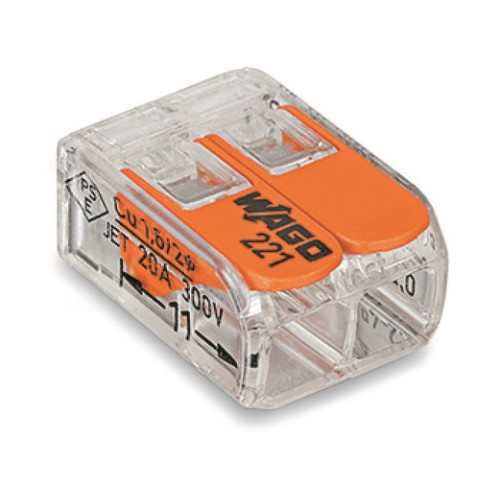 WAGO WAGO Fjeder Samlemuffe 2x0,14-4 mm² Fleksibel ledere, 2x0,2-...