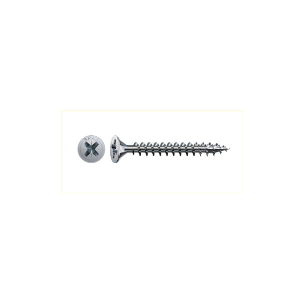 Produktbild för SPAX 4003530003943, Skruv, Metall, Trä, Platt, Krom, Delvis...