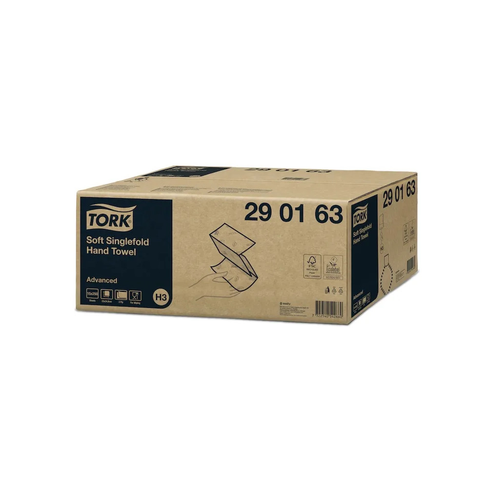 Produktbild för Tork Advanced H3 - pappershandduk - 250 ark - Z-vikt - vit