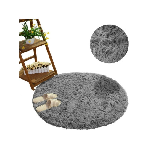 Strado Strado Shaggy rund matta 200x200 SilverFur (ljusgrå) univers...