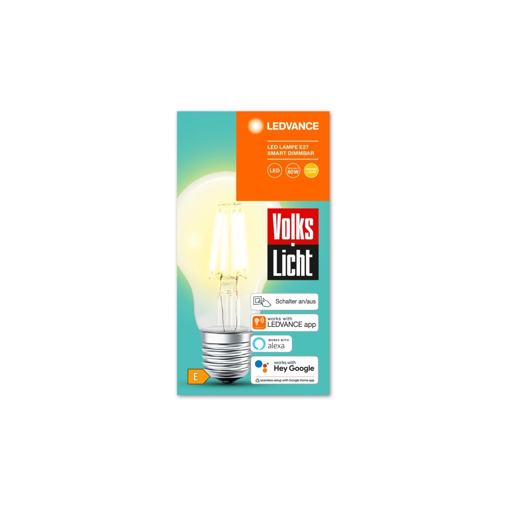 Produktbild för LEDVANCE SMART+, Smart glödlampa, Bluetooth, Transparent, LE...