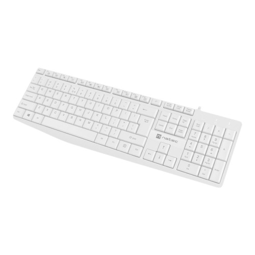 NATEC Nautilus - tangentbord - QWERTY - amerikansk - vit Inmatningsenhet - Tangentbord