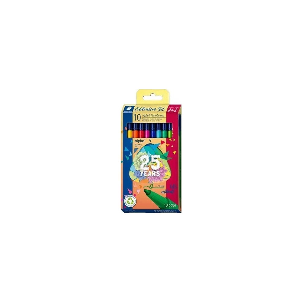Produktbild för Fineliner Staedtler® triplus® Color 323 med 8+2 stk. ass. fa...