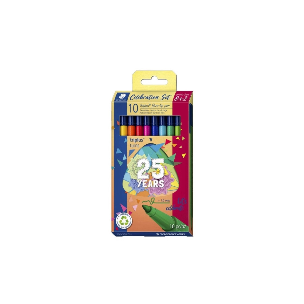 Produktbild för Fineliner Staedtler® triplus® Color 323 med 8+2 stk. ass. fa...