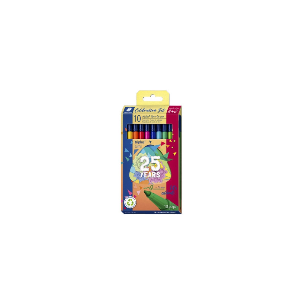 Produktbild för Fineliner Staedtler® triplus® Color 323 med 8+2 stk. ass. fa...
