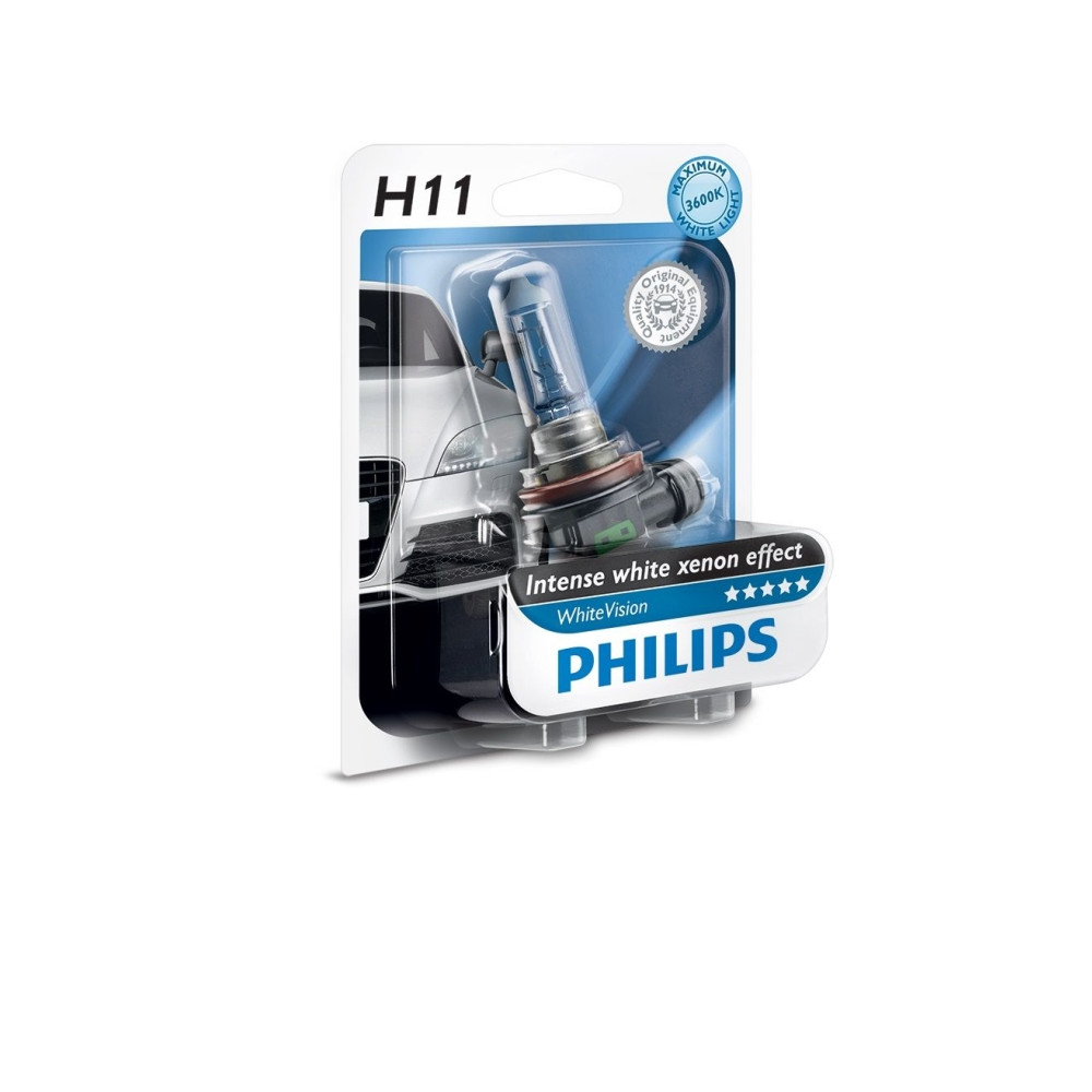 Produktbild för Philips WhiteVision strålkastarkälla 12362WHVB1, H11, 55 W,...