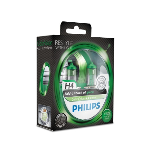 Philips Philips Colorvision grön H4 60/55W 12V