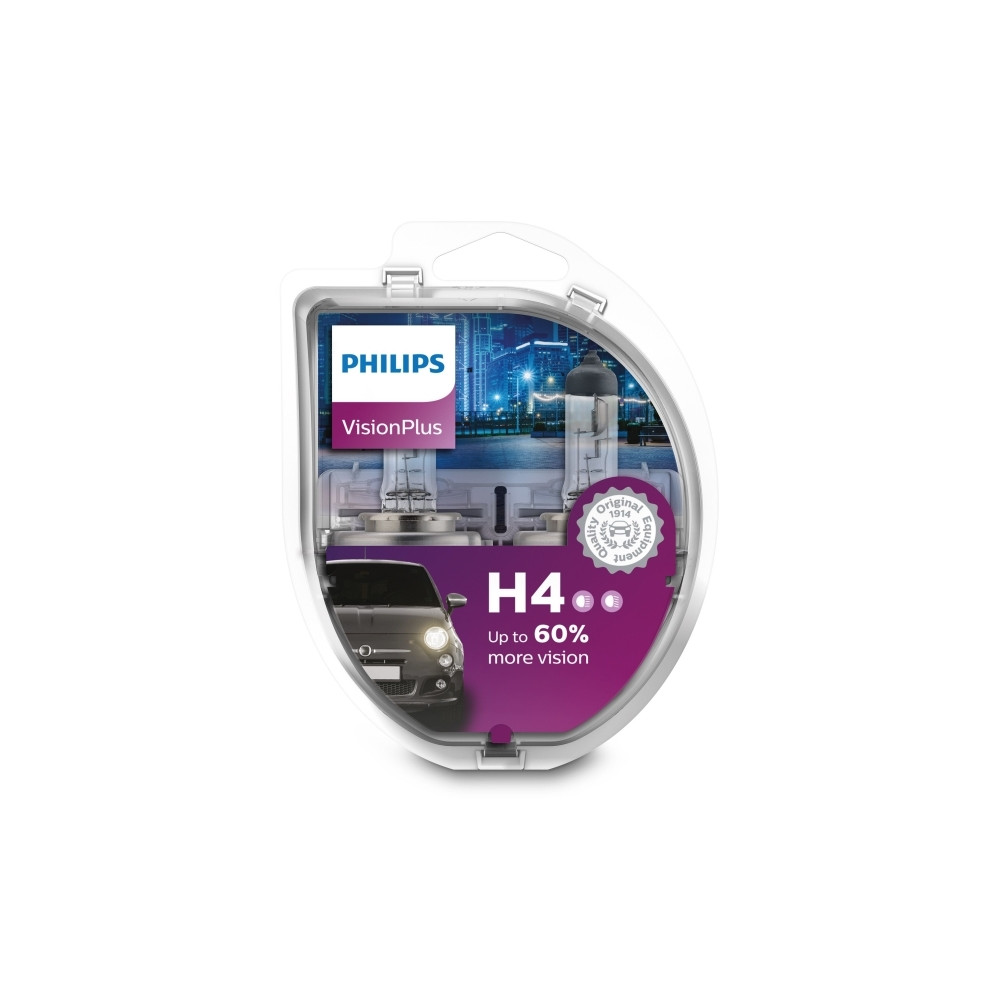 Produktbild för Philips Visionplus H4 55W 12V + 60%
