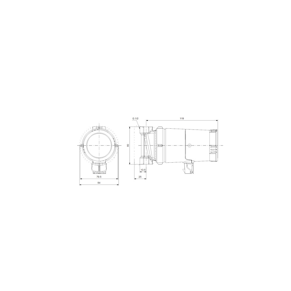 Produktbild för Grundfos cirkulationspump UP 15-14 B TA 80 mm för varmvatten...