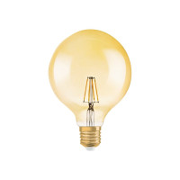 Produktbild för OSRAM Vintage 1906 LED - LED-glödlampa med filament - form: G125 - klar finish - E27 - 2.8 W - varmt vitt ljus - 2400 K