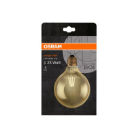 Produktbild för OSRAM Vintage 1906 LED - LED-glödlampa med filament - form: G125 - klar finish - E27 - 2.8 W - varmt vitt ljus - 2400 K