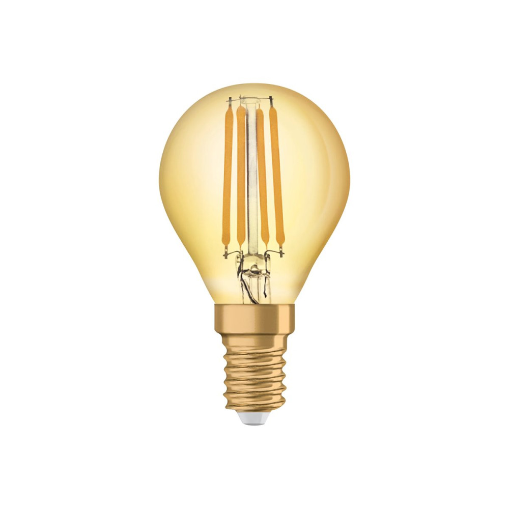 Produktbild för OSRAM Vintage 1906 - LED-glödlampa med filament - klar finish - E14 - 4 W - varm komfortbelysning - 2400 K - guld