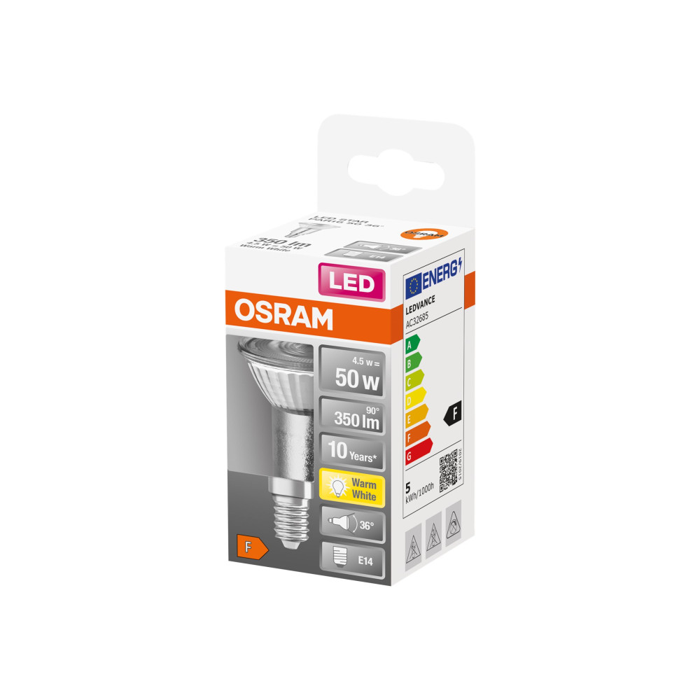 Produktbild för OSRAM LED STAR - LED-spotlight - form: PAR16 - E14 - 4.5 W - varmt vitt ljus - 2700 K