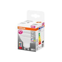 Produktbild för OSRAM LED STAR+ - LED-glödlampa - glaserad finish - GU10 - 4.2 W - RGBW/varmvitt ljus - 2700 K