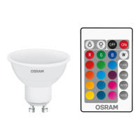 Produktbild för OSRAM LED STAR+ - LED-glödlampa - glaserad finish - GU10 - 4.2 W - RGBW/varmvitt ljus - 2700 K