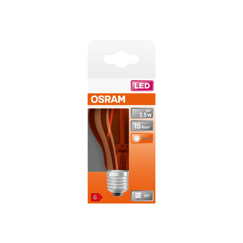 Produktbild för OSRAM LED STAR Décor Classic A - LED-glödlampa - form: A60 - E27 - 2.5 W - orange lampa - 1500 K