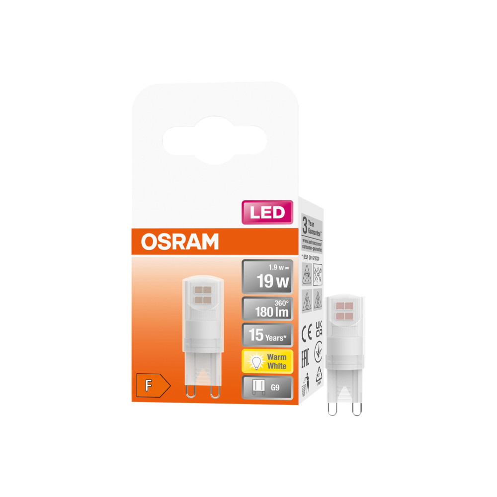 Produktbild för OSRAM - LED-glödlampa - form: kapsyl - glaserad finish - G9 - 1.9 W - varmt vitt ljus - 2700 K