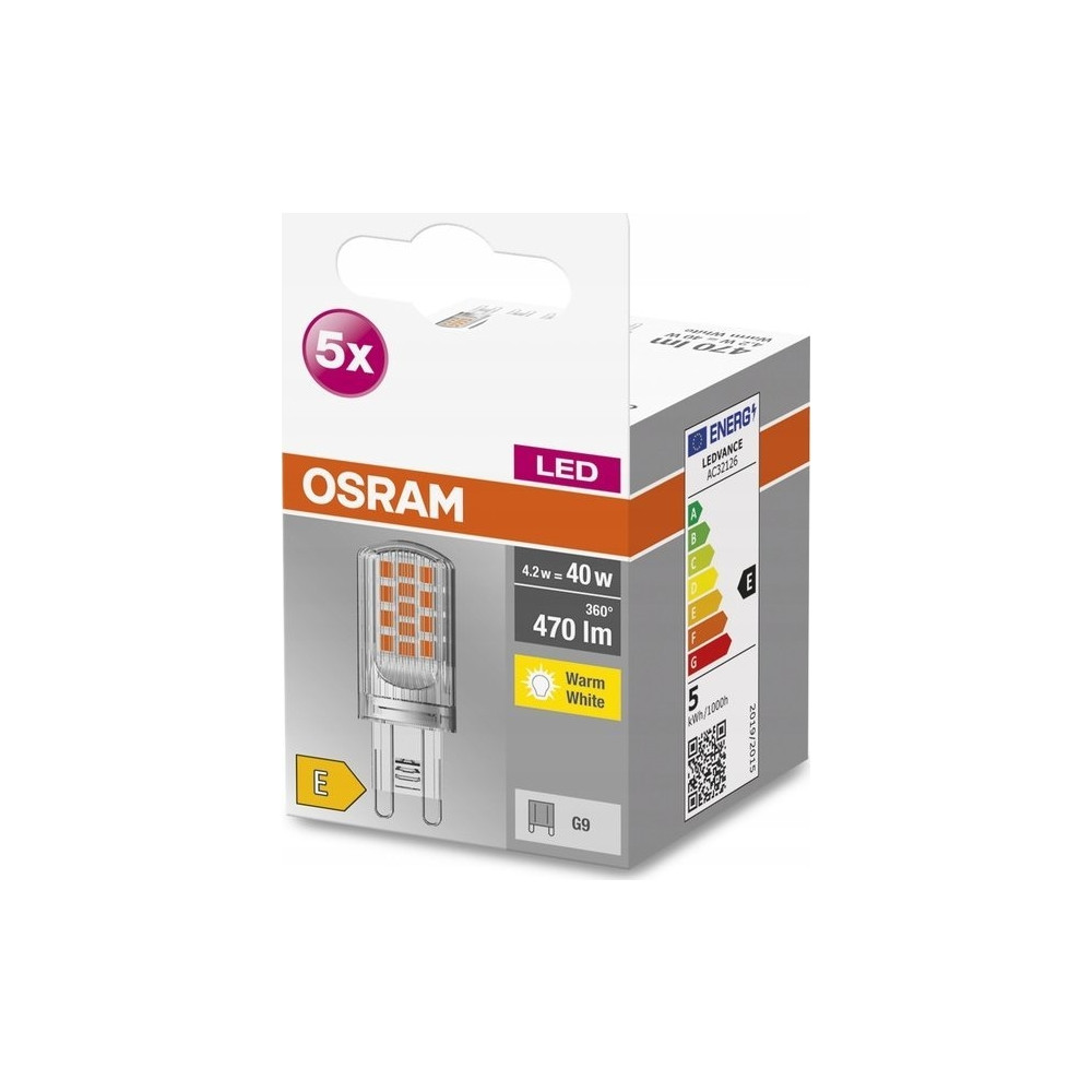 Produktbild för Osram 4058075758087, 4,2 W, 40 W, G9, 470 LM, 15000 h, Varmv...