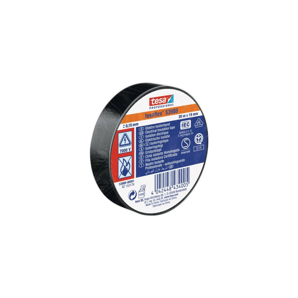 Produktbild för tesa 53988-00001-00 isoleringstejp ® Professional svart (L x...