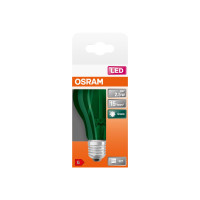 Produktbild för OSRAM LED STAR Décor Classic A - LED-glödlampa - form: A60 - E27 - 2.5 W - grönt ljus - 7500 K