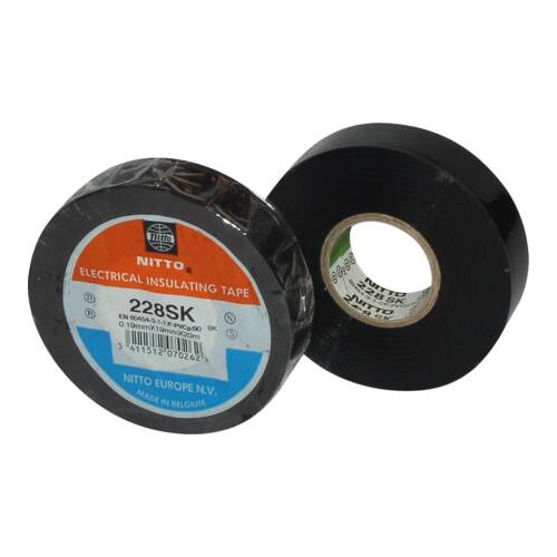 NITTO NITTO PVC-band 228SK sort 25mmx20mtemperaturområde från -18°...