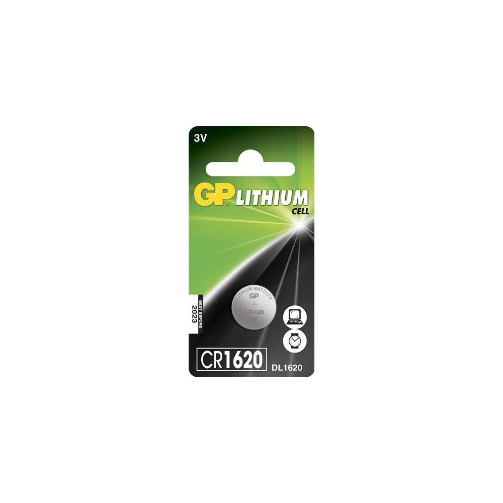 Produktbild för GP Batteries Lithium Cell CR1620, Engångsbatteri, CR1620, Li...