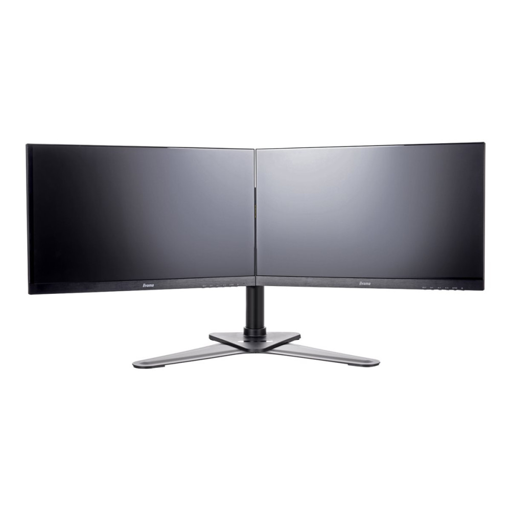 Produktbild för Iiyama DS1002D-B1 ställ - justerbar arm - för 2 monitorer - svart