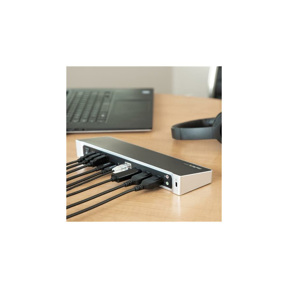 Produktbild för StarTech.com 4K USB-C-docka för tre skärmar med 5 USB 3.0-portar - dockningsstation - USB-C - HDMI, 2 x DP - 1GbE
