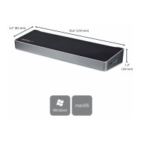 Produktbild för StarTech.com 4K USB-C-docka för tre skärmar med 5 USB 3.0-portar - dockningsstation - USB-C - HDMI, 2 x DP - 1GbE