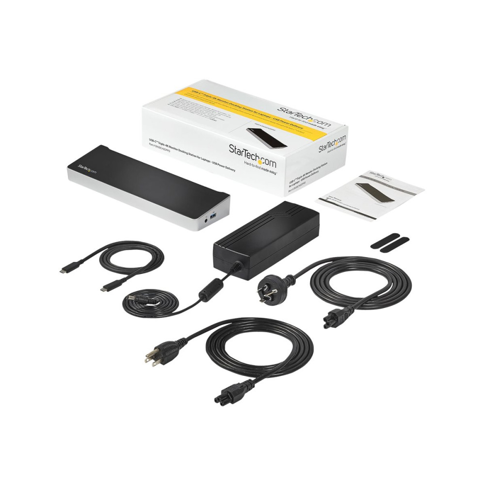Produktbild för StarTech.com 4K USB-C-docka för tre skärmar med 5 USB 3.0-portar - dockningsstation - USB-C - HDMI, 2 x DP - 1GbE