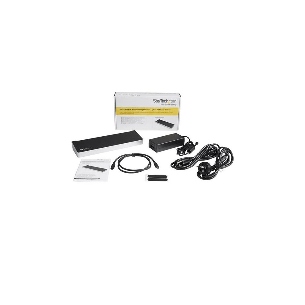 Produktbild för StarTech.com 4K USB-C-docka för tre skärmar med 5 USB 3.0-portar - dockningsstation - USB-C - HDMI, 2 x DP - 1GbE