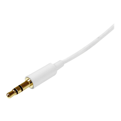 StarTech.com Startech 2m White Slim 3.5mm Stereo Audio Cable - 3.5mm Audio Aux Stereo - Male to Male Headphone Cable - 2x 3.5mm Mini Jack (M) White (MU2MMMSWH) - ljudkabel - 2 m