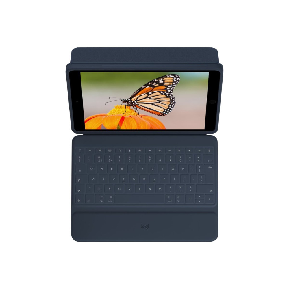 Produktbild för Logitech Rugged Combo 3 - tangentbord och foliefodral - klassisk blå Inmatningsenhet