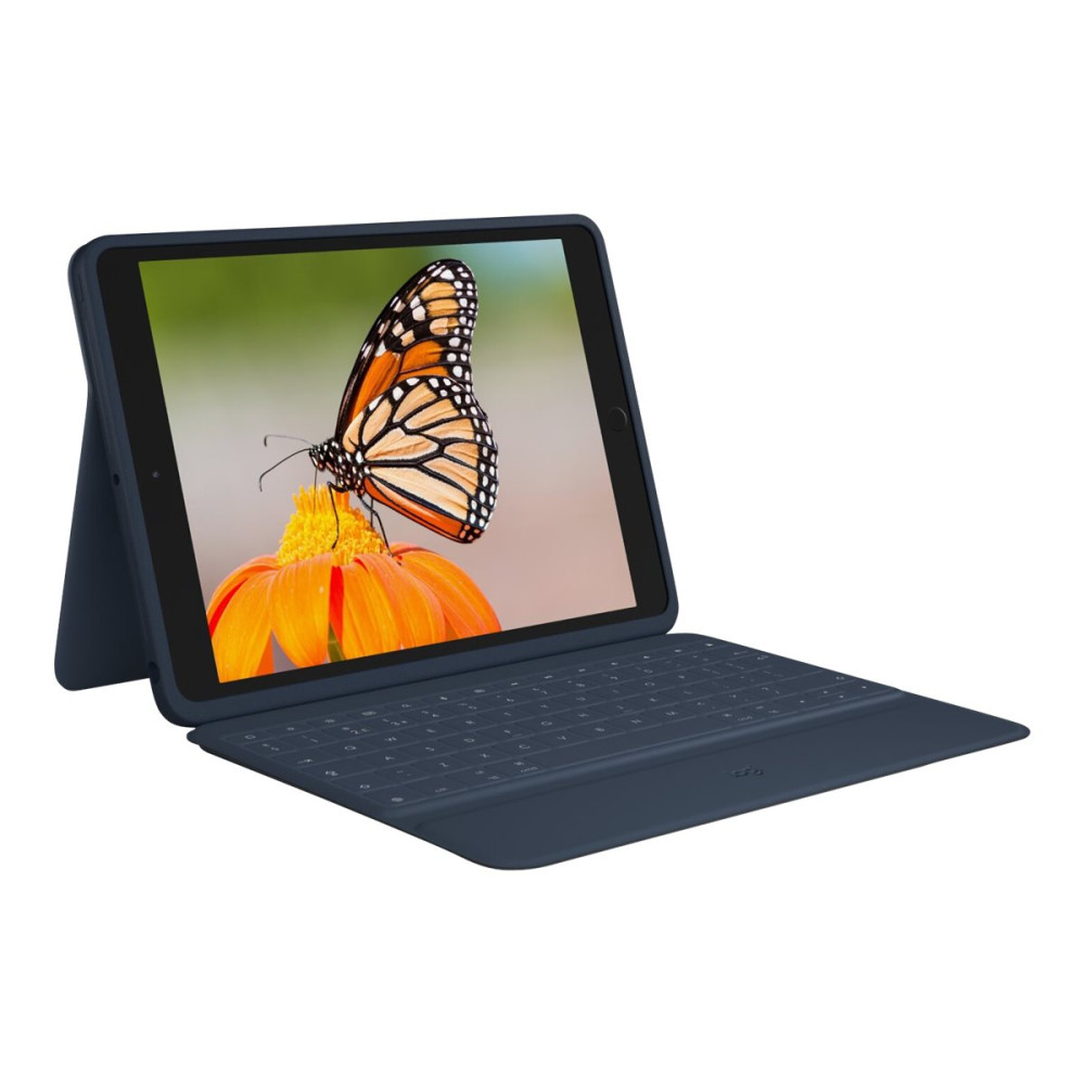 Produktbild för Logitech Rugged Combo 3 - tangentbord och foliefodral - klassisk blå Inmatningsenhet