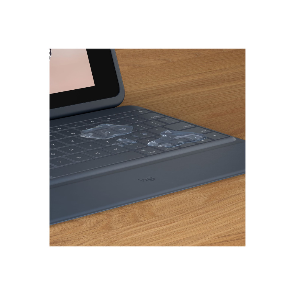 Produktbild för Logitech Rugged Combo 3 - tangentbord och foliefodral - klassisk blå Inmatningsenhet