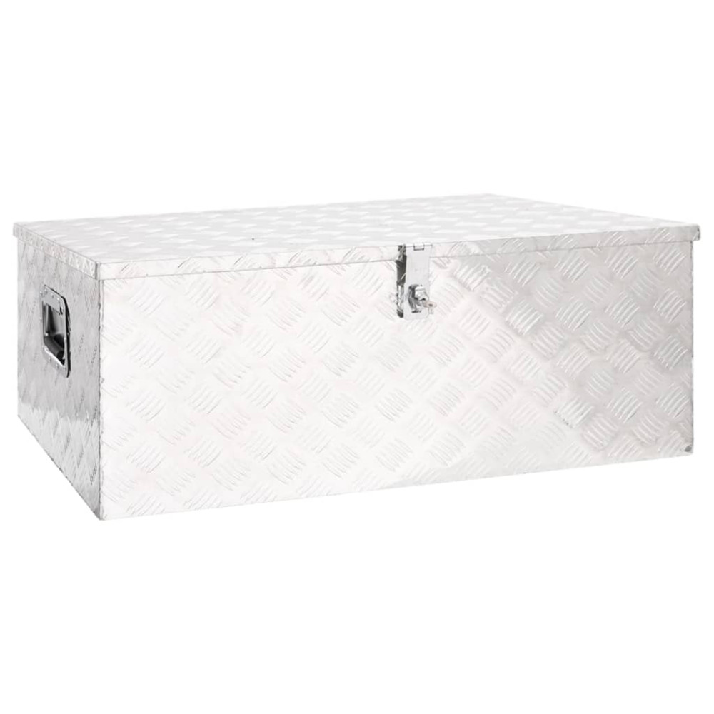 Produktbild för Förvaringslåda silver 100x55x37 cm aluminium