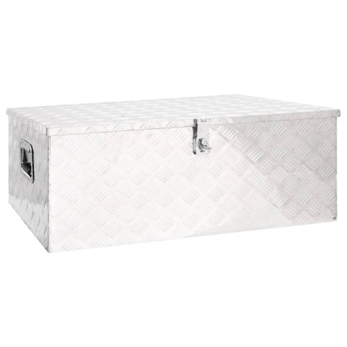 vidaXL Förvaringslåda silver 100x55x37 cm aluminium