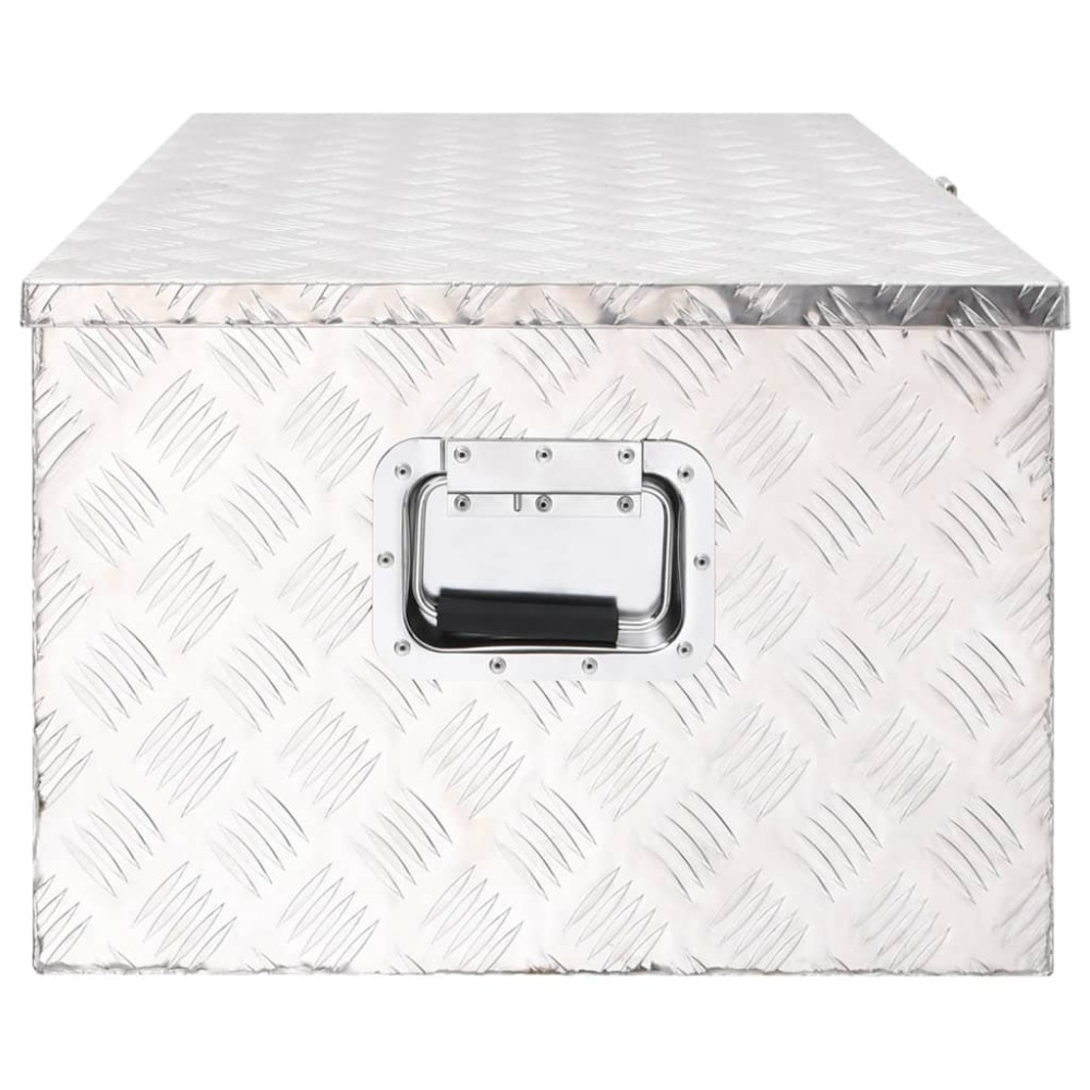 Produktbild för Förvaringslåda silver 100x55x37 cm aluminium