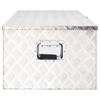 Produktbild för Förvaringslåda silver 100x55x37 cm aluminium