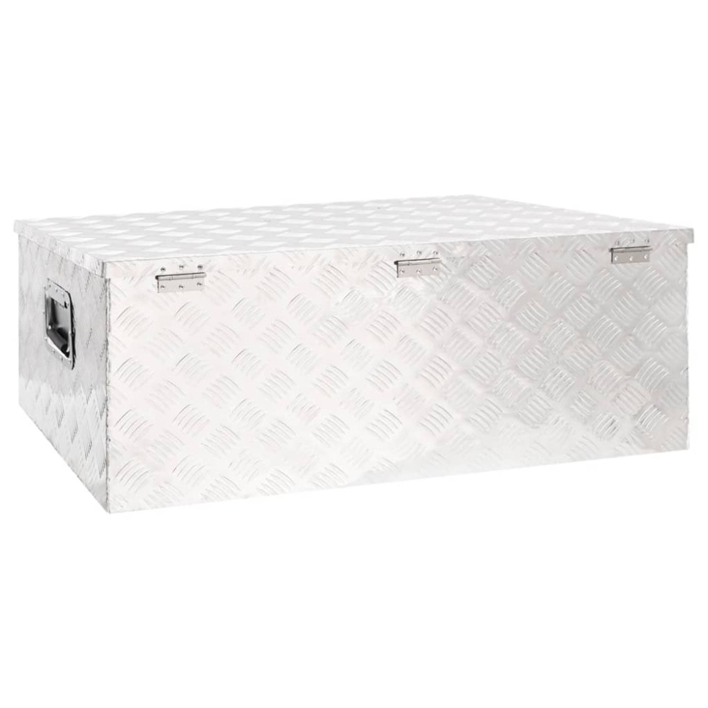 Produktbild för Förvaringslåda silver 100x55x37 cm aluminium