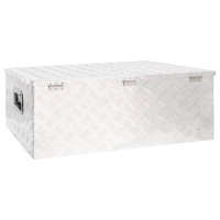 Produktbild för Förvaringslåda silver 100x55x37 cm aluminium