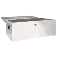 Produktbild för Förvaringslåda silver 100x55x37 cm aluminium
