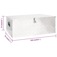 Produktbild för Förvaringslåda silver 100x55x37 cm aluminium