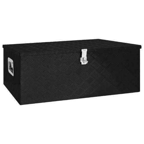 vidaXL Förvaringslåda svart 100x55x37 cm aluminium