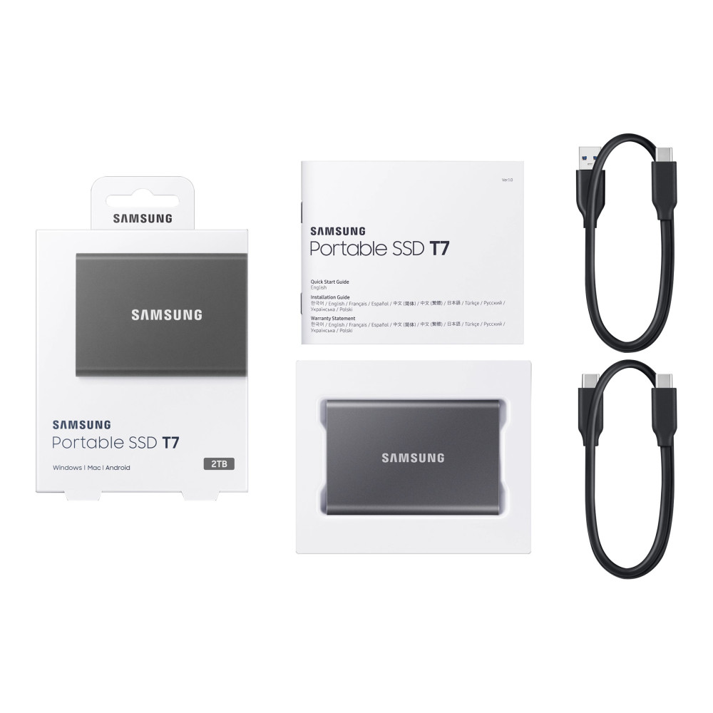 Produktbild för Samsung T7 MU-PC2T0T - SSD - 2 TB - USB 3.2 Gen 2
