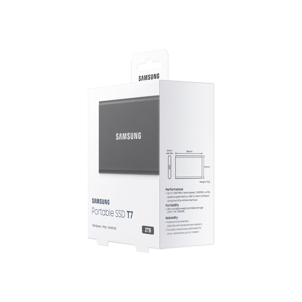 Produktbild för Samsung T7 MU-PC2T0T - SSD - 2 TB - USB 3.2 Gen 2