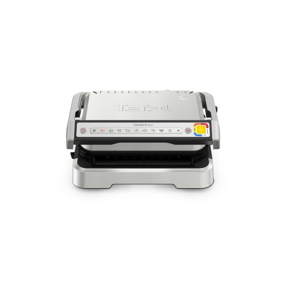 Produktbild för Tefal OptiGrill 2in1 GC773D10, Rostfritt stål, Metall, Rekta...
